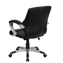 Load image into Gallery viewer, Mid-Back Black LeatherSoft Contemporary Swivel Manager's Office Chair with Arms
