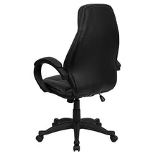 Load image into Gallery viewer, High Back Black Executive Swivel Office Chair with Curved Back and Loop Arms
