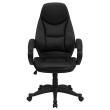 Load image into Gallery viewer, High Back Black Executive Swivel Office Chair with Curved Back and Loop Arms
