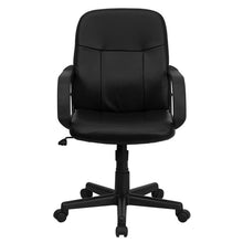Load image into Gallery viewer, Mid-Back Black Glove Vinyl Executive Swivel Office Chair with Arms

