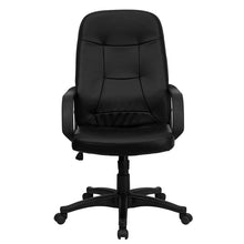 Load image into Gallery viewer, High Back Black Glove Vinyl Executive Swivel Office Chair with Arms
