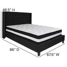 Load image into Gallery viewer, Queen Size Platform Bed in Black Fabric with Pocket Spring Mattress
