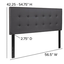 Load image into Gallery viewer, Tufted Upholstered Full Size Headboard in Gray Vinyl
