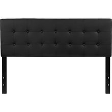 Load image into Gallery viewer, Tufted Upholstered Queen Size Headboard in Black Vinyl

