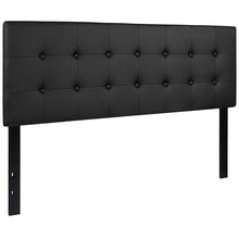 Load image into Gallery viewer, Tufted Upholstered Queen Size Headboard in Black Vinyl
