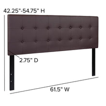 Load image into Gallery viewer, Tufted Upholstered Queen Size Headboard in Brown Vinyl
