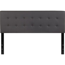 Load image into Gallery viewer, Tufted Upholstered Queen Size Headboard in Gray Vinyl
