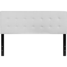 Load image into Gallery viewer, Tufted Upholstered Queen Size Headboard in White Vinyl
