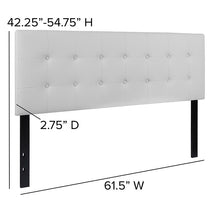 Load image into Gallery viewer, Tufted Upholstered Queen Size Headboard in White Vinyl
