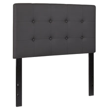 Load image into Gallery viewer, Tufted Upholstered Twin Size Headboard in Gray Vinyl
