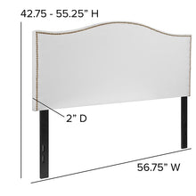 Load image into Gallery viewer, Upholstered Full Size Headboard with Accent Nail Trim in White Fabric
