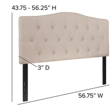 Load image into Gallery viewer, Tufted Upholstered Full Size Headboard in Beige Fabric

