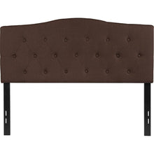 Load image into Gallery viewer, Tufted Upholstered Full Size Headboard in Dark Brown Fabric
