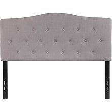 Load image into Gallery viewer, Tufted Upholstered Full Size Headboard in Light Gray Fabric

