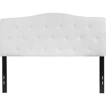 Load image into Gallery viewer, Tufted Upholstered Full Size Headboard in White Fabric

