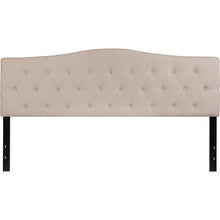 Load image into Gallery viewer, Tufted Upholstered King Size Headboard in Beige Fabric
