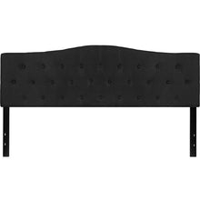 Load image into Gallery viewer, Tufted Upholstered King Size Headboard in Black Fabric
