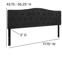 Load image into Gallery viewer, Tufted Upholstered King Size Headboard in Black Fabric

