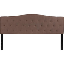 Load image into Gallery viewer, Tufted Upholstered King Size Headboard in Camel Fabric
