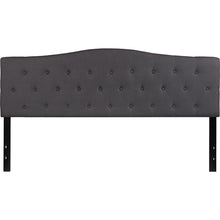Load image into Gallery viewer, Tufted Upholstered King Size Headboard in Dark Gray Fabric

