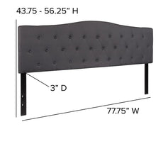 Load image into Gallery viewer, Tufted Upholstered King Size Headboard in Dark Gray Fabric
