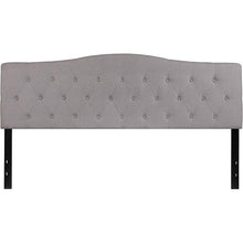 Load image into Gallery viewer, Tufted Upholstered King Size Headboard in Light Gray Fabric
