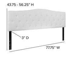 Load image into Gallery viewer, Tufted Upholstered King Size Headboard in White Fabric
