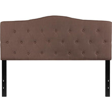 Load image into Gallery viewer, Tufted Upholstered Queen Size Headboard in Camel Fabric
