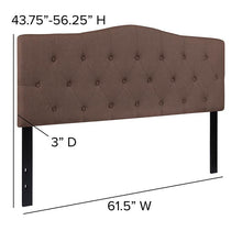 Load image into Gallery viewer, Tufted Upholstered Queen Size Headboard in Camel Fabric
