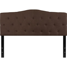 Load image into Gallery viewer, Tufted Upholstered Queen Size Headboard in Dark Brown Fabric
