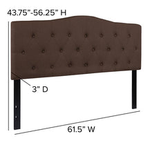 Load image into Gallery viewer, Tufted Upholstered Queen Size Headboard in Dark Brown Fabric
