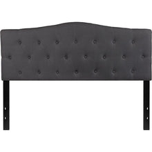 Load image into Gallery viewer, Tufted Upholstered Queen Size Headboard in Dark Gray Fabric
