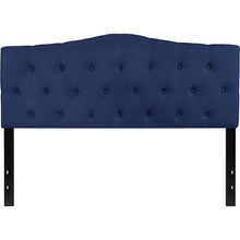 Load image into Gallery viewer, Tufted Upholstered Queen Size Headboard in Navy Fabric
