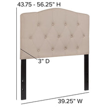 Load image into Gallery viewer, Tufted Upholstered Twin Size Headboard in Beige Fabric
