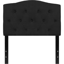 Load image into Gallery viewer, Tufted Upholstered Twin Size Headboard in Black Fabric
