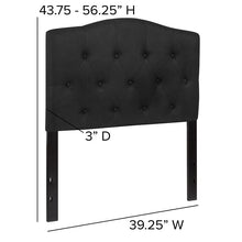 Load image into Gallery viewer, Tufted Upholstered Twin Size Headboard in Black Fabric
