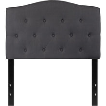 Load image into Gallery viewer, Tufted Upholstered Twin Size Headboard in Dark Gray Fabric
