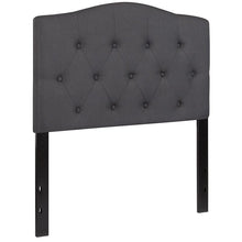 Load image into Gallery viewer, Tufted Upholstered Twin Size Headboard in Dark Gray Fabric
