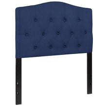Load image into Gallery viewer, Tufted Upholstered Twin Size Headboard in Navy Fabric
