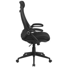 Load image into Gallery viewer, High Back Black Mesh Executive Swivel Office Chair with Flip-Up Arms
