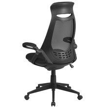 Load image into Gallery viewer, High Back Black Mesh Executive Swivel Office Chair with Flip-Up Arms
