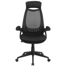 Load image into Gallery viewer, High Back Black Mesh Executive Swivel Office Chair with Flip-Up Arms
