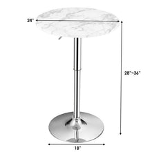 Load image into Gallery viewer, Round Height Adjustable Bistro Bar Table White
