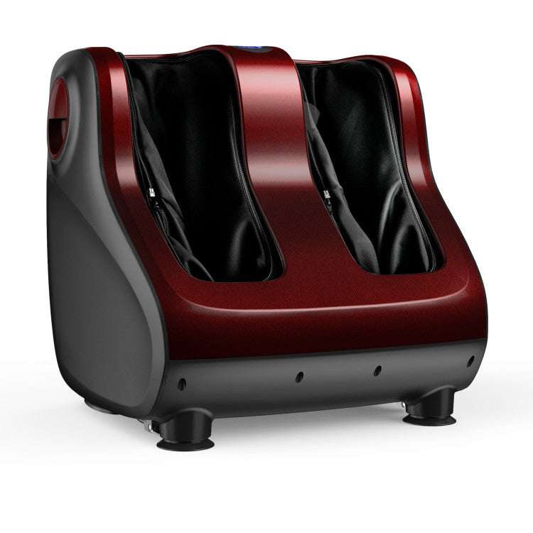 Shiatsu Foot and Calf Massager with Compression Kneading Heating and Vibrating -Red