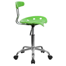 Load image into Gallery viewer, Vibrant Apple Green and Chrome Swivel Task Office Chair with Tractor Seat
