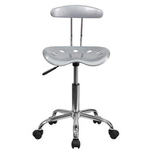 Load image into Gallery viewer, Vibrant Silver and Chrome Swivel Task Office Chair with Tractor Seat
