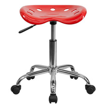 Load image into Gallery viewer, Vibrant Red Tractor Seat and Chrome Stool
