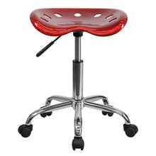 Load image into Gallery viewer, Vibrant Wine Red Tractor Seat and Chrome Stool
