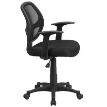 Load image into Gallery viewer, Mid-Back Black Mesh Swivel Ergonomic Task Office Chair with T-Arms - Desk Chair
