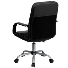Load image into Gallery viewer, Mid-Back Black LeatherSoft and Mesh Swivel Task Office Chair with Arms

